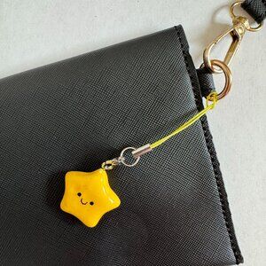 Charm Happy Star Yellow for Girls Kids Bag Backpack Phone Zipper